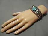 Very Rare Old Deposit Kingman Turquoise Vintage Native American Navajo Sterling Silver Bracelet-Nativo Arts