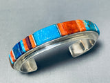 Outstanding Vintage Native American Navajo Turquoise Sterling Silver Bracelet Signed-Nativo Arts