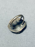 Amazing Leaf Vintage Native American Navajo Turquoise Sterling Silver Ring Old-Nativo Arts