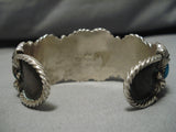 Rare Turquoise Mountain Vintage Native American Navajo Keyonnie Begay Sterling Silver Bracelet-Nativo Arts