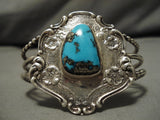 Incredible Vintage Native American Navajo Morenci Turquoise Sterling Silver Bracelet Old Cuff-Nativo Arts