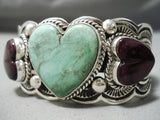 One Of Best Native American Navajo Royston Turquoise Heart Sterling Silver Bracelet-Nativo Arts