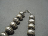 Magnificent Vintage Native American Navajo 3d Bead Sterling Silver Native Choker Necklace-Nativo Arts