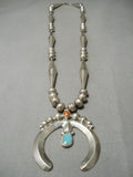 Superior Vintage Navajo Sterling Silver Native American Turquoise Necklace Old-Nativo Arts