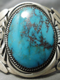 One Of Best Vintage Native American Navajo Old Morenci Turquoise Sterling Silver Bracelet-Nativo Arts