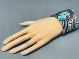 140 Grams Heavy Swirl #8 Turquoise Sterling Silver Bracelet-Nativo Arts