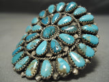 Superior Red Tso Teardrop Turquoise Vintage Native American Navajo Sun Sterling Silver Ring-Nativo Arts