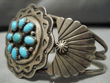 Rare Vintage Native American Navajo Satellite Turquoise Sterling Silver Bracelet-Nativo Arts