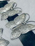 Vince Platero Huge Butterlfy Vintage Native American Navajo Sterling Silver Concho Belt-Nativo Arts