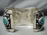 Tremendous Navajo Native American 8 Turquoise Coral Sterling Silver Bracelet-Nativo Arts