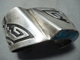 One Of The Best Vintage Native American Navajo Turquoise Sterling Silver Technique Bracelet-Nativo Arts