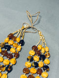 One Of The Most Unique Ever Native American Navajo Yellowstone Amber Necklace-Nativo Arts