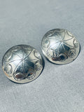 Dynamic Vintage Native American Navajo Sterling Silver Earrings-Nativo Arts