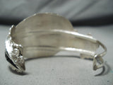 Superb Zuni Native American Turquoise Textured Inlay Sterling Silver Bracelet-Nativo Arts