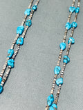 Stunning Vintage Native American Navajo Chunky Turquoise Heishi Necklace Old-Nativo Arts