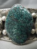 Intense Spiderweb Turquoise Native American Navajo Sterling Silver Bracelet Cuff-Nativo Arts