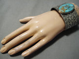 Wide Huge Native American Navajo Native Ameircan Huge Turquoise Sterling Silver Bracelet-Nativo Arts