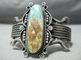 Thick Heavy Vintage Native American Navajo Royston Turquoise Sterling Silver Bracelet-Nativo Arts