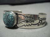 Important Jeanette Dale Native American Navajo Sterling Silver Spiderweb Turquoise Bracelet-Nativo Arts