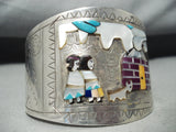 Native American Detailed Vintage Navajo Turquoise Sugulite Sterling Silver Bracelet-Nativo Arts
