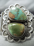 Fabulous Native American Navajo Damele Royston Turquoise Sterling Silver Bracelet-Nativo Arts