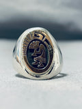 Signed Native American Navajo Sterling Silver 14k Gold Kokopelli Ring-Nativo Arts
