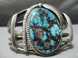 Champion Vintage Native American Navajo Blue Wind Turquoise Sterling Bracelet Old-Nativo Arts
