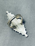 Hand Shaped Intricate Turquoise Vintage Native American Zuni Sterling Silver Ring Old-Nativo Arts
