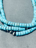 Incredible Tubule Turquoise Sterling Silver Native American Navajo Necklace-Nativo Arts