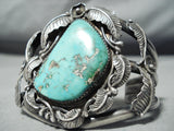 Signed Kirk Huge Vintage Native American Navajo Apache Turquoise Sterling Silver Bracelet-Nativo Arts