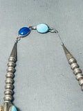 One Of The Best Ever Vintage Native American Navajo Turquoise Sterling Silver Tube Necklace-Nativo Arts