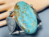 One Of The Biggest Best Native American #8 Turquoise Sterling Silver Bracelet-Nativo Arts