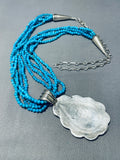 One Of The Finest Vintage Native American Zuni Turquoise Sterling Silver Necklace-Nativo Arts