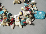 Rare Vintage Native American Navajo 243 Gram Royston Turquoise Charm Sterling Silver Necklace-Nativo Arts