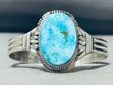Important Earth Turquoise Native American Navajo Sterling Silver Bracelet-Nativo Arts