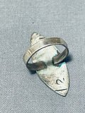Symbolic Vintage Native American Navajo Turquoise Coral Inlay Sterling Silver Ring-Nativo Arts