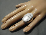 Very Rare!! White Turquoise Navajo Sterling Silver Native American Ring-Nativo Arts