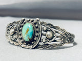 Amazing Vintage Native American Navajo Royston Turquoise Sterling Silver Horseshoe Bracelet-Nativo Arts