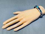 Very Rare Vintage Native American Navajo Blue Wind Turquoise Sterling Silver Bracelet-Nativo Arts