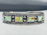Native American Amazing Vintage Southwest Squared Turquoise Sterling Silver Bracelet-Nativo Arts