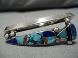 Quality Vintage Native American Navajo Yazzie Inlaid Maiden Turquoise Sterling Silver Bracelet-Nativo Arts