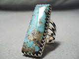 Towering Vintage San Felipe Turquoise Sterling Silver Ring-Nativo Arts