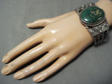 Early Coiled Vintage Native American Navajo Royston Turquoise Sterling Silver Bracelet Old-Nativo Arts