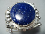 Impressive Navajo Native American Lapis Sterling Silver Bracelet-Nativo Arts