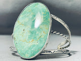 Gigantic San Felipe Green Turquoise Sterling Silver Bracelet-Nativo Arts