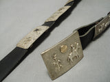Native American Important Vintage Santo Domingo Gold Sterling Silver Concho Belt Old-Nativo Arts
