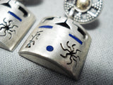 Custom Vintage Navajo Native American Sterling Silver Sunface Earrings Old-Nativo Arts