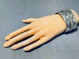 Ricky Martinez Signed Magnificent Vintage Native American Navajo Sterling Silver Bracelet-Nativo Arts