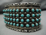 Snake Eyes Turquoise Vintage Zuni Native American Sterling Silver Bracelet-Nativo Arts