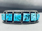 Ben Duboise Vintage Native American Navajo Turquoise Squares Sterling Silver Bracelet-Nativo Arts